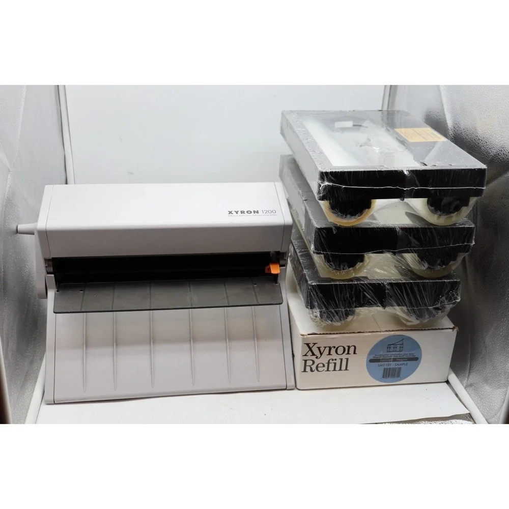 Xyron 1200 Hand Crank Cold Laminator Machine | 4 Refill Cartridges | WORKS GREAT